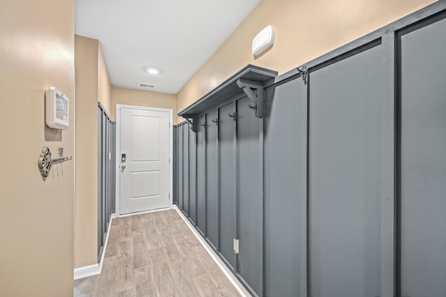 mudroom featuring light hardwood / wood-style floors