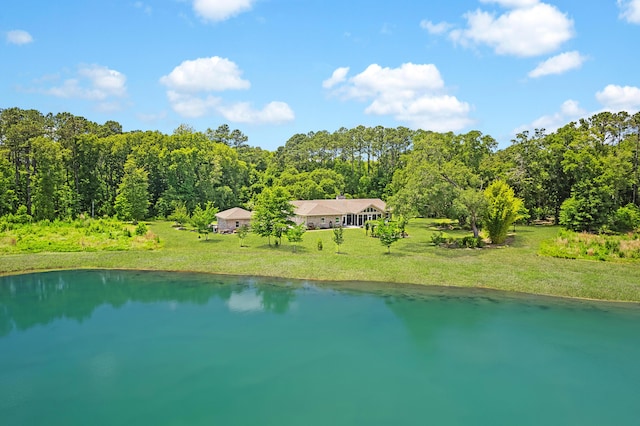 1420 Polly Point Rd, Wadmalaw Island, SC 29487 - birds eye view of property featuring a water view and a wooded view