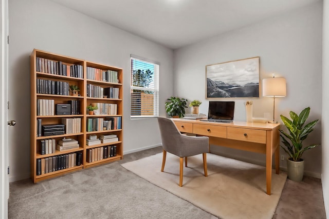 view of carpeted office space