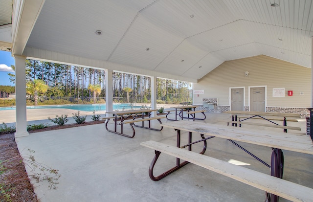 view of patio featuring a community pool