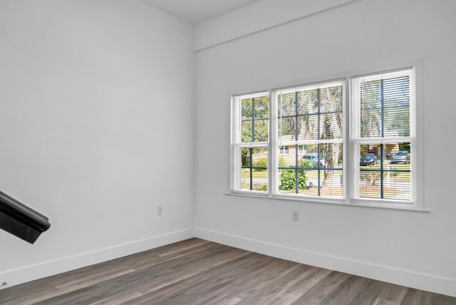 spare room with wood-type flooring