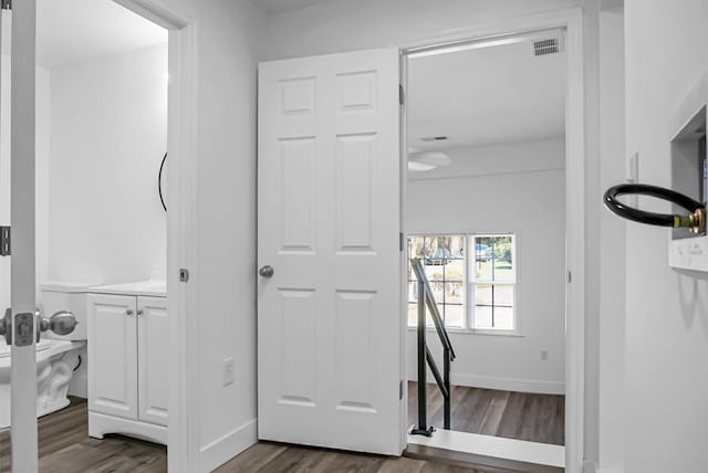 foyer featuring dark hardwood / wood-style flooring