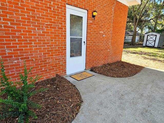 doorway to property with a patio