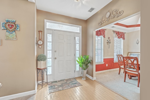 foyer featuring light hardwood / wood-style floors