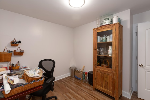 office featuring light hardwood / wood-style flooring