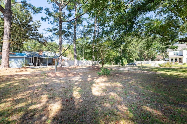 view of yard with a carport