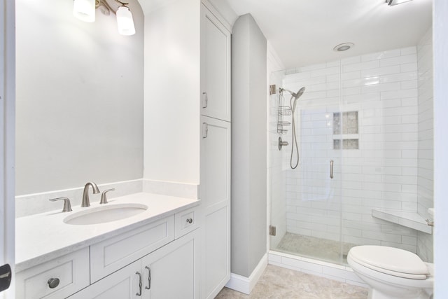 1541 Diamond Blvd, Mount Pleasant, SC 29466 - bathroom featuring vanity, toilet, tile patterned floors, and a stall shower