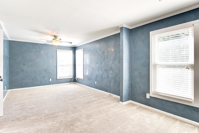 1541 Diamond Blvd, Mount Pleasant, SC 29466 - spare room with plenty of natural light, ornamental molding, and ceiling fan