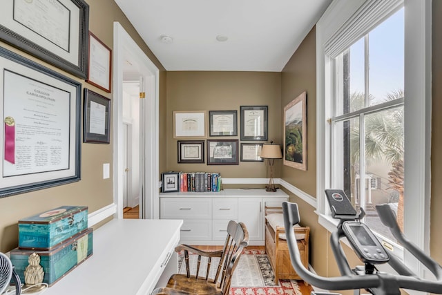 office area with baseboards