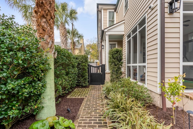 view of yard with a gate