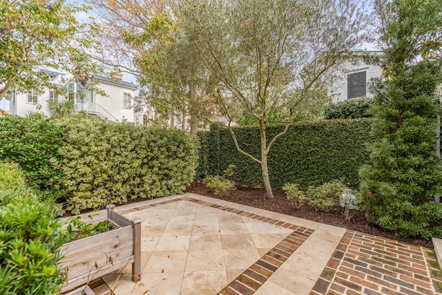 view of patio with a fenced backyard