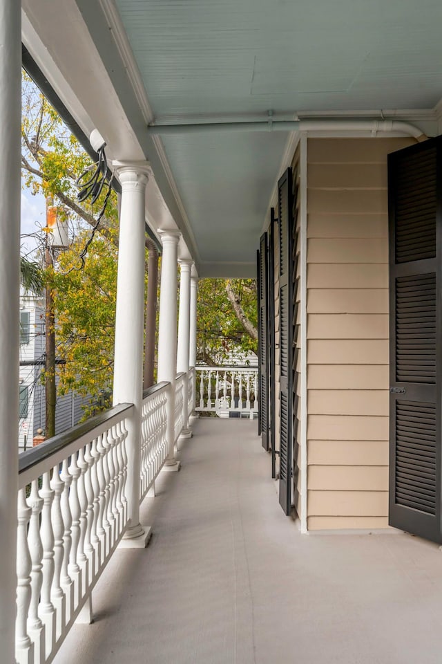 view of patio featuring covered porch