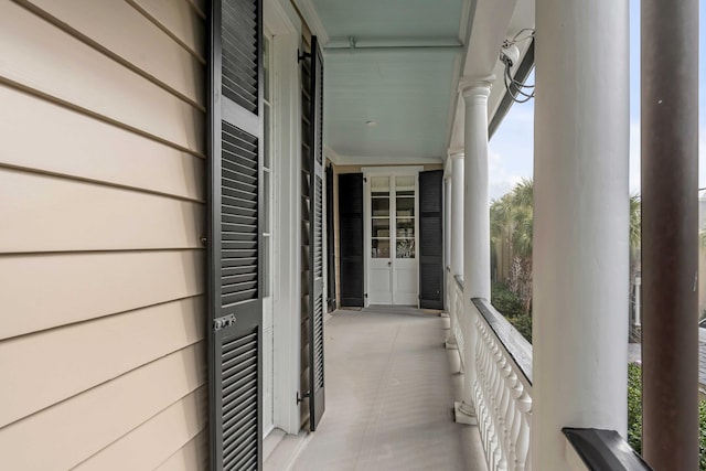 exterior space featuring covered porch