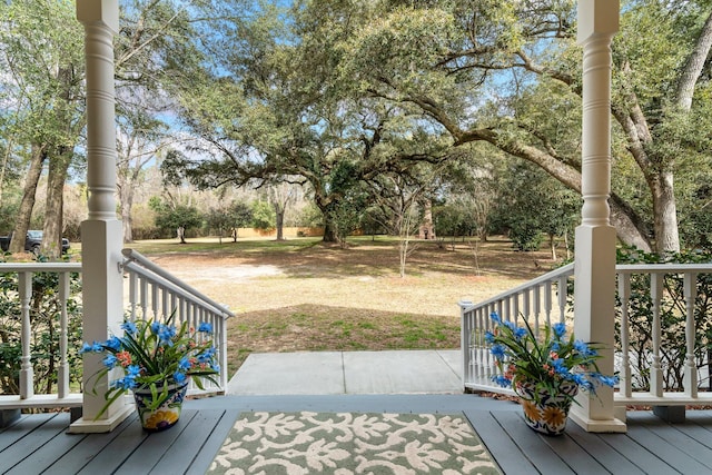 wooden deck with a porch