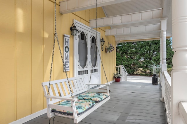 wooden deck with a porch