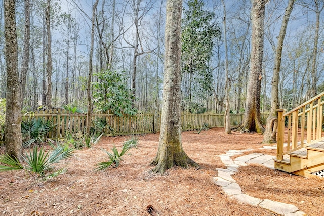 view of yard with fence