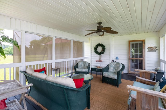 160 Syrr Run Rd, Saint George, SC 29477 - sunroom / solarium featuring ceiling fan and an outdoor living space