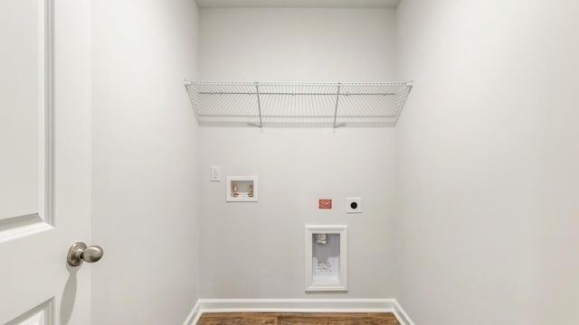 518 Golden Embers Way, Summerville, SC 29486 - laundry room featuring hookup for an electric dryer, washer hookup, baseboards, and wood finished floors
