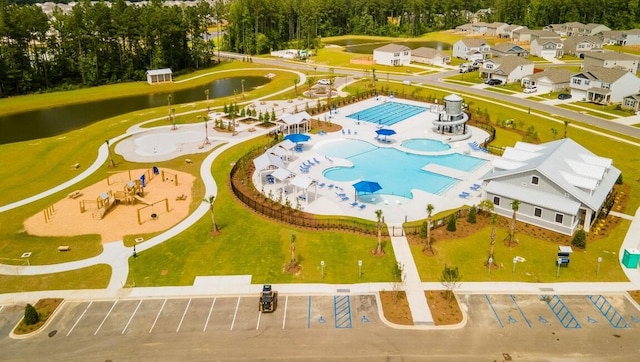 518 Golden Embers Way, Summerville, SC 29486 - drone / aerial view of a pool and a nearby body of water