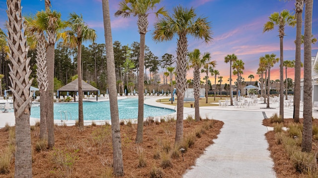 community pool featuring a gazebo
