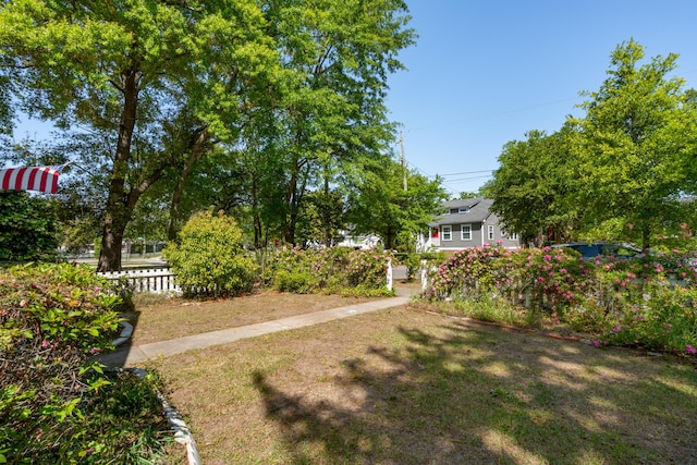 view of yard with fence