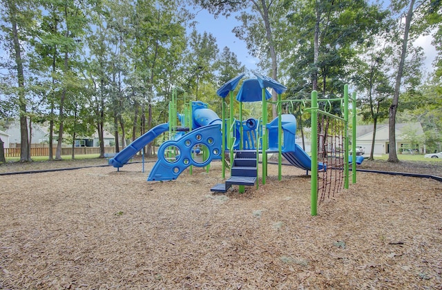 community play area featuring fence