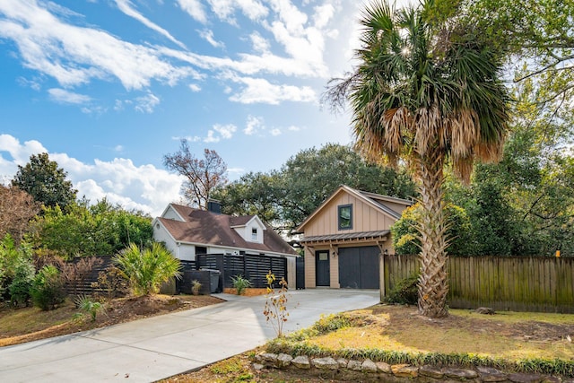 view of front of house with a garage