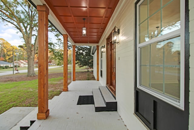 view of patio featuring covered porch