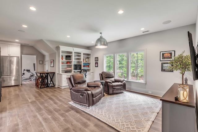 living room featuring light hardwood / wood-style flooring