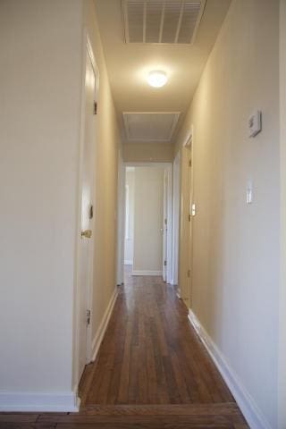 hall featuring dark hardwood / wood-style flooring