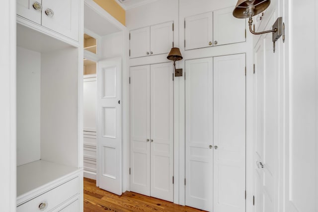 mudroom featuring light wood-type flooring