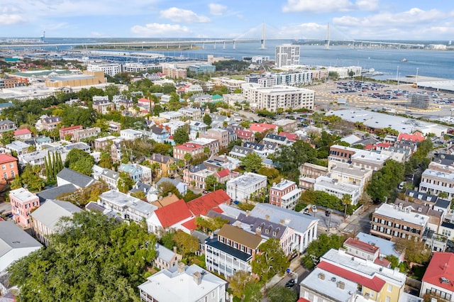 52 Hasell St, Charleston, SC 29401 - drone / aerial view of a notable bridge and a nearby body of water