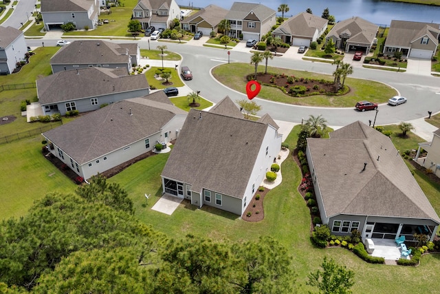 drone / aerial view featuring a residential view