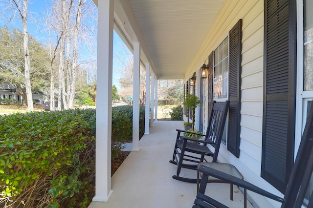 view of patio with a porch