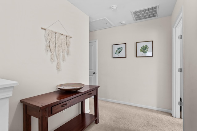 1821 Towne St, Johns Island, SC 29455 - corridor featuring attic access and carpet flooring
