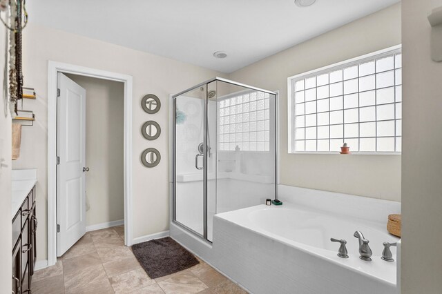 1821 Towne St, Johns Island, SC 29455 - bathroom with a garden tub, a shower stall, and vanity