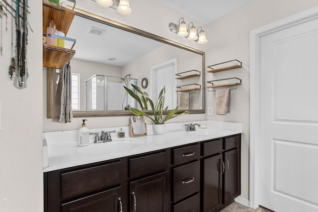 1821 Towne St, Johns Island, SC 29455 - bathroom with double vanity and a shower stall