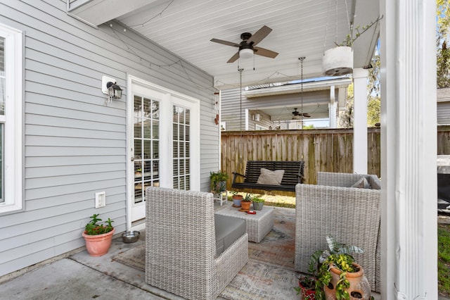 1821 Towne St, Johns Island, SC 29455 - view of patio / terrace with a ceiling fan and outdoor lounge area