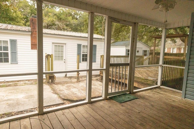 view of unfurnished sunroom