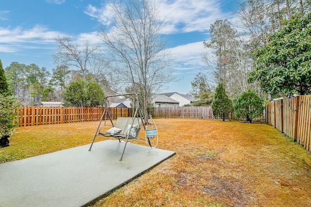 view of yard with a patio area