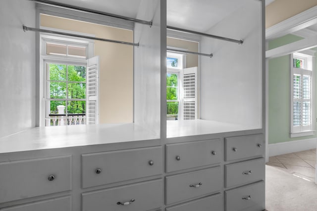 kitchen with light countertops