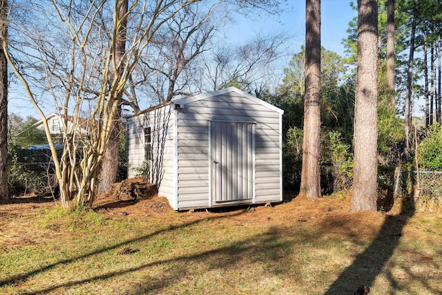 view of shed