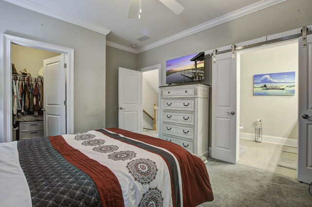 bathroom with vanity and a shower with door