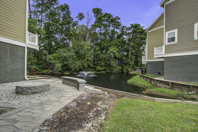 exterior space featuring a water view