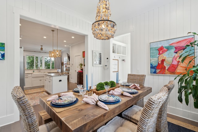 137 Bratton Cir, Mount Pleasant, SC 29464 - dining space with a chandelier, light wood-type flooring, and recessed lighting