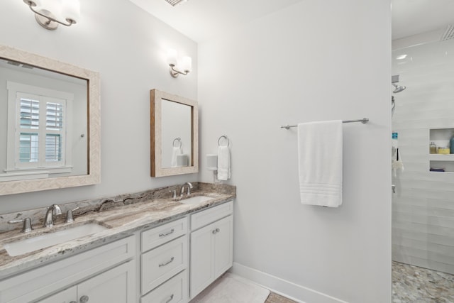 137 Bratton Cir, Mount Pleasant, SC 29464 - bathroom with double vanity and a walk in shower
