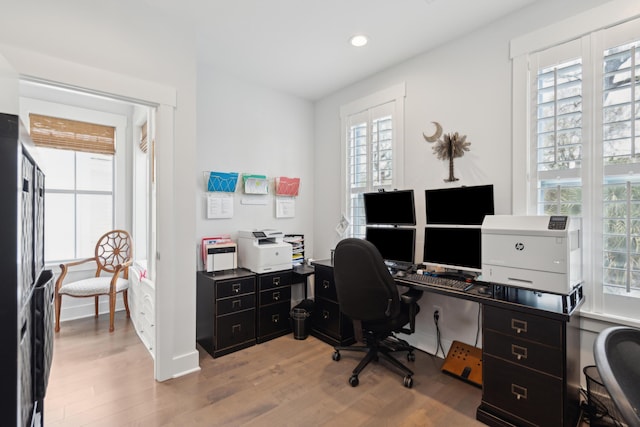 137 Bratton Cir, Mount Pleasant, SC 29464 - home office featuring light wood-style floors and recessed lighting