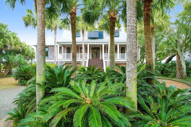 coastal inspired home with a porch