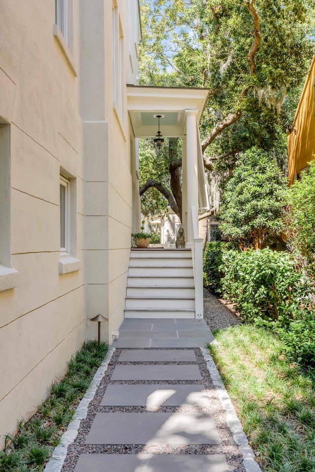 exterior space with covered porch