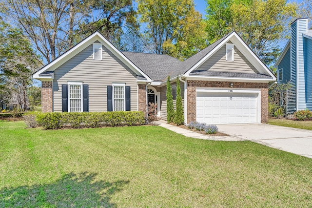 1179 Holly Bend Dr, Mount Pleasant, SC 29466 - view of front of home featuring brick siding, a front yard, driveway, and a garage